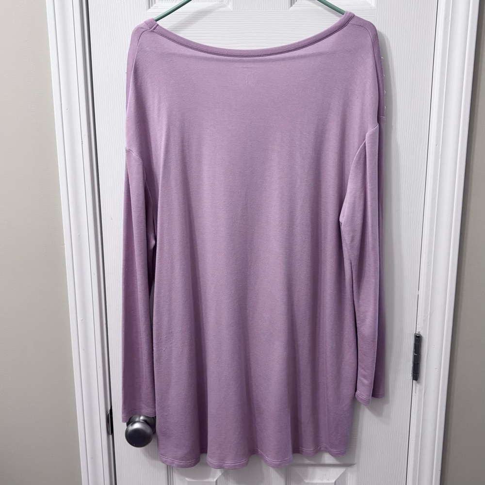 Lane Bryant Pearl Detail Lilac Purple Long Sleeve TunicPlus Size 14/16 - Picture 7 of 7